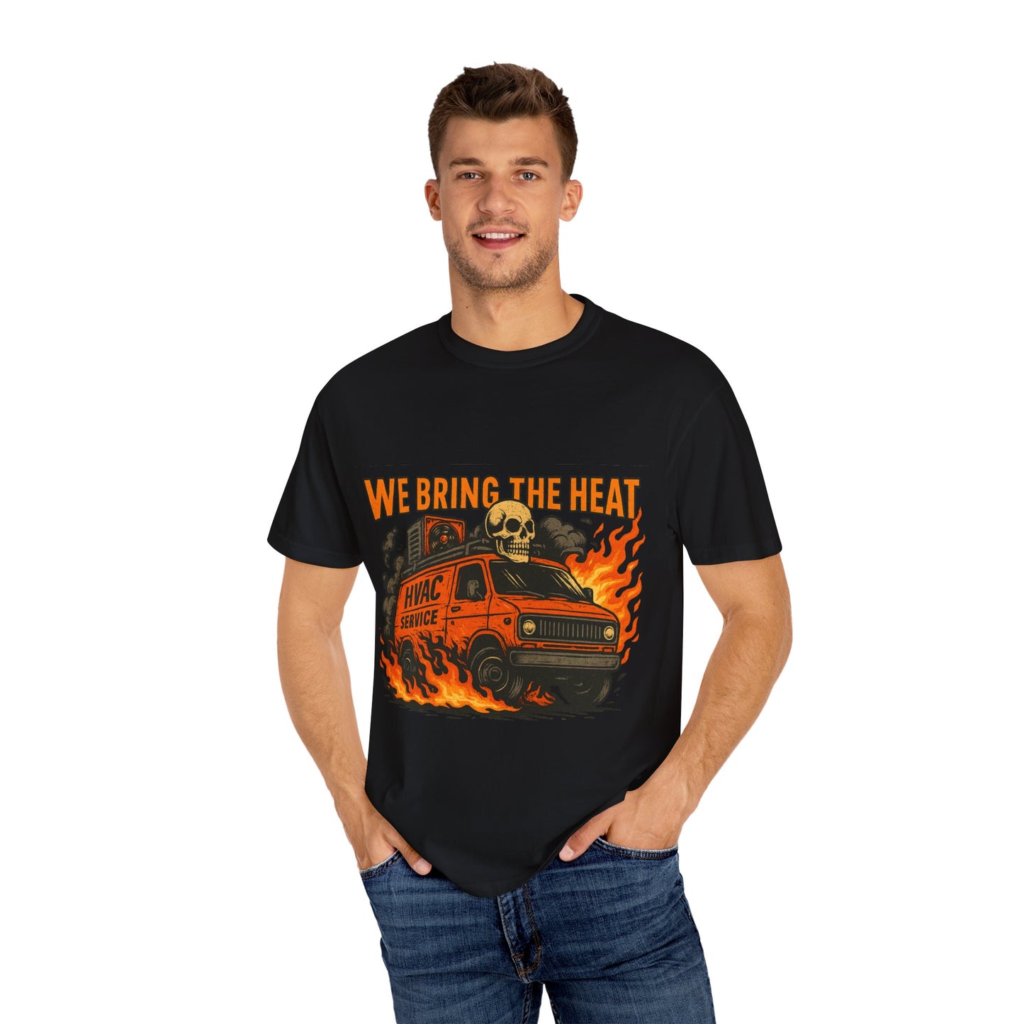 HVAC MAN IN VAN T-SHIRT