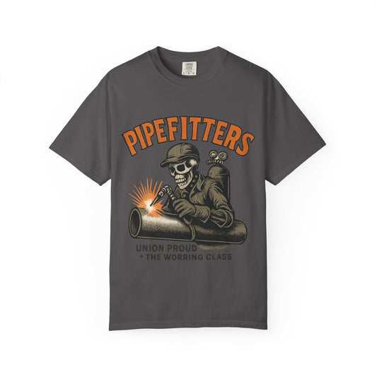 Union Pipefitter Skeleton Welder T-Shirt