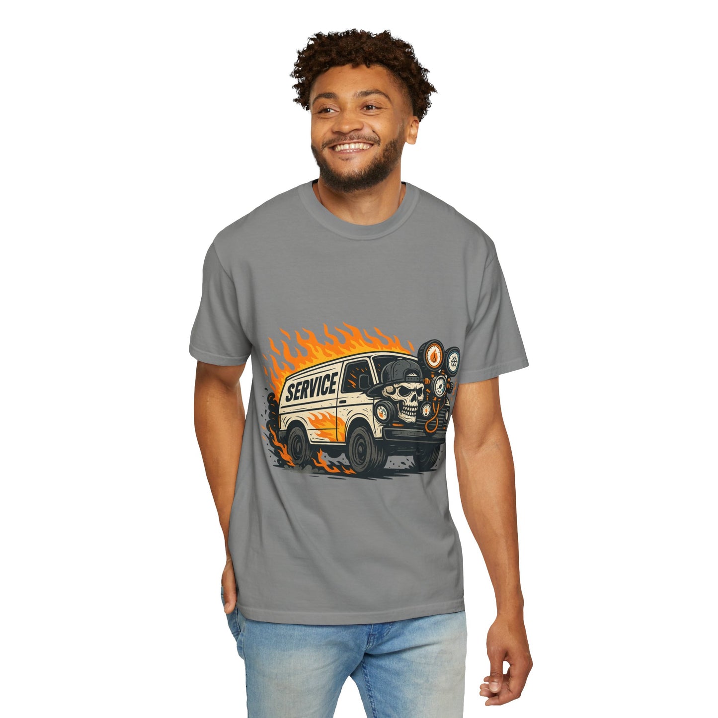 HVAC MAN IN VAN T-SHIRT