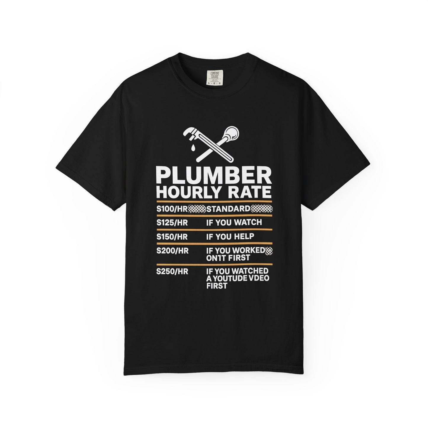 Plumber Hourly Rate Funny T-shirt