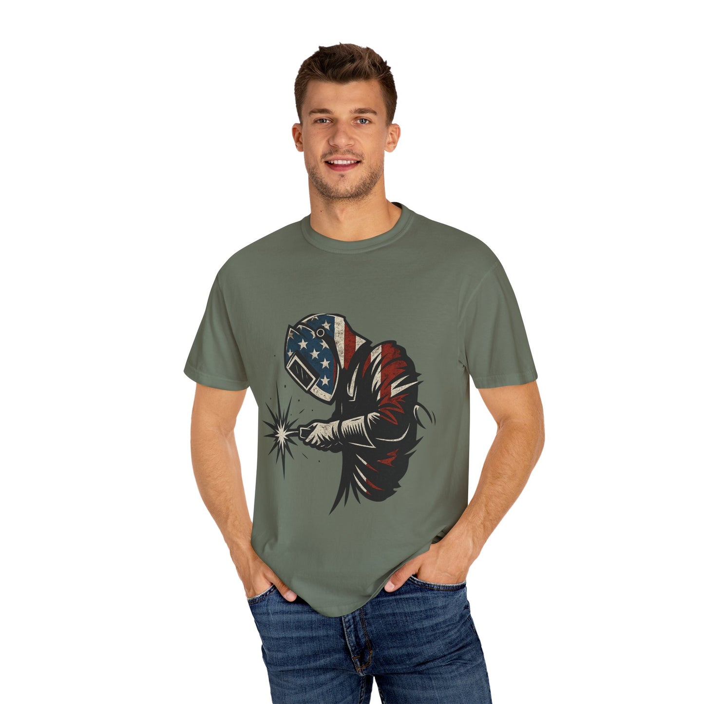 Welder T-shirt USA Flag Colors