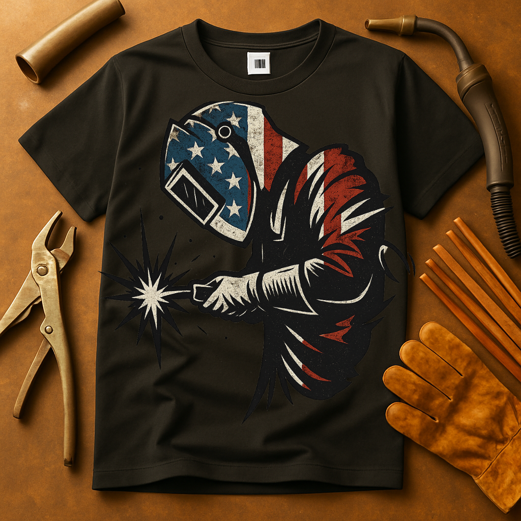 Welder T-shirt USA Flag Colors