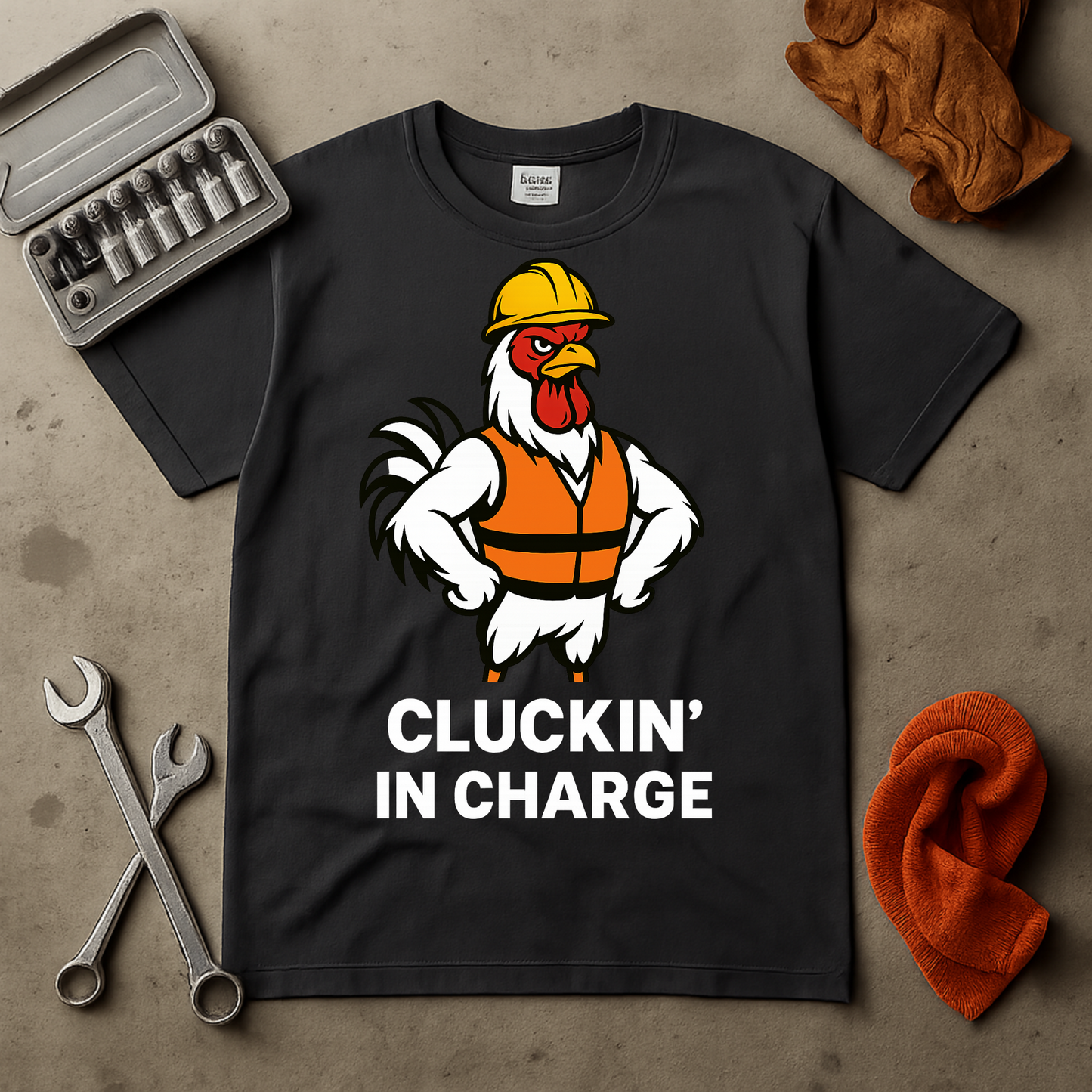 Funny Chicken T-shirt - Cluckin' in Charge Design