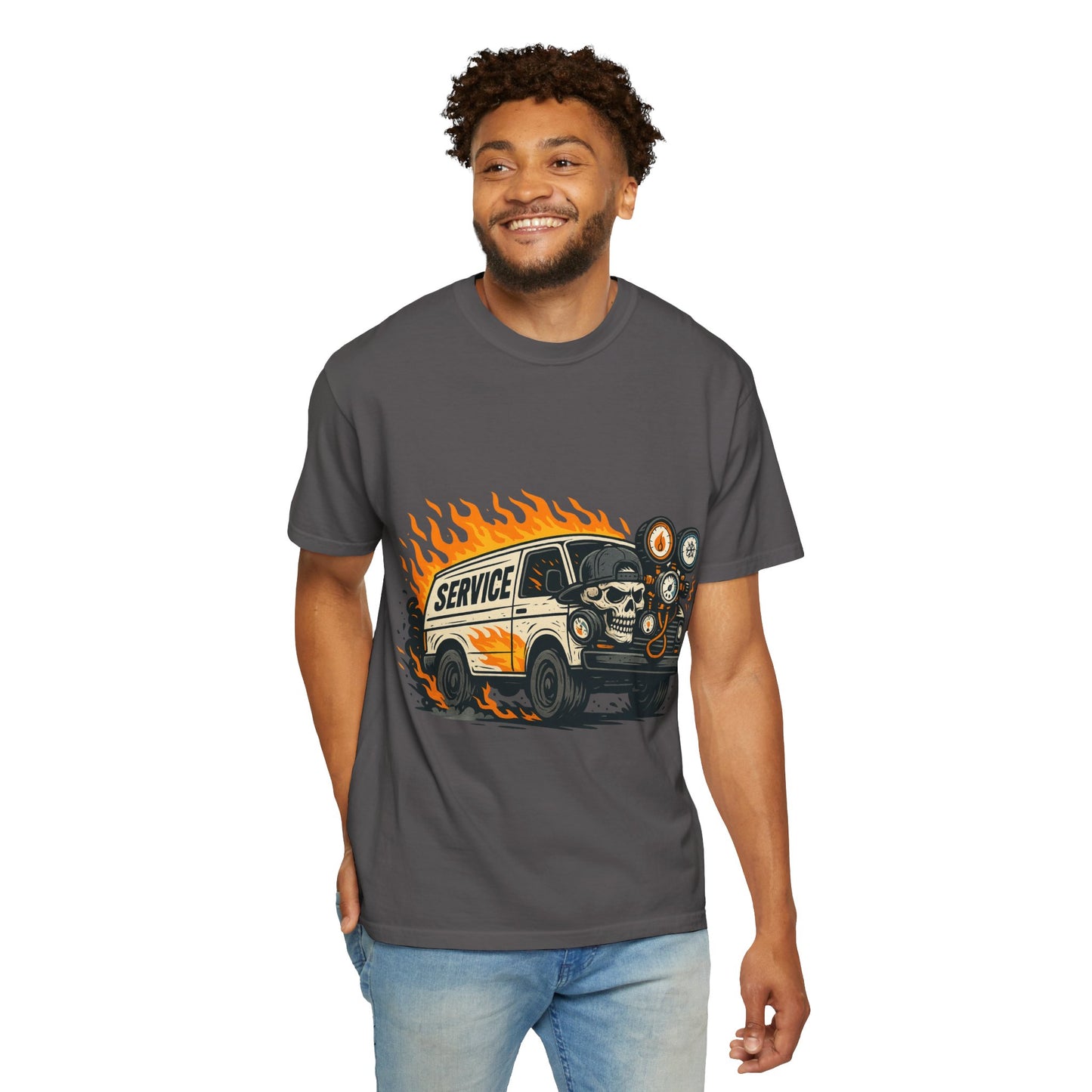 HVAC MAN IN VAN T-SHIRT