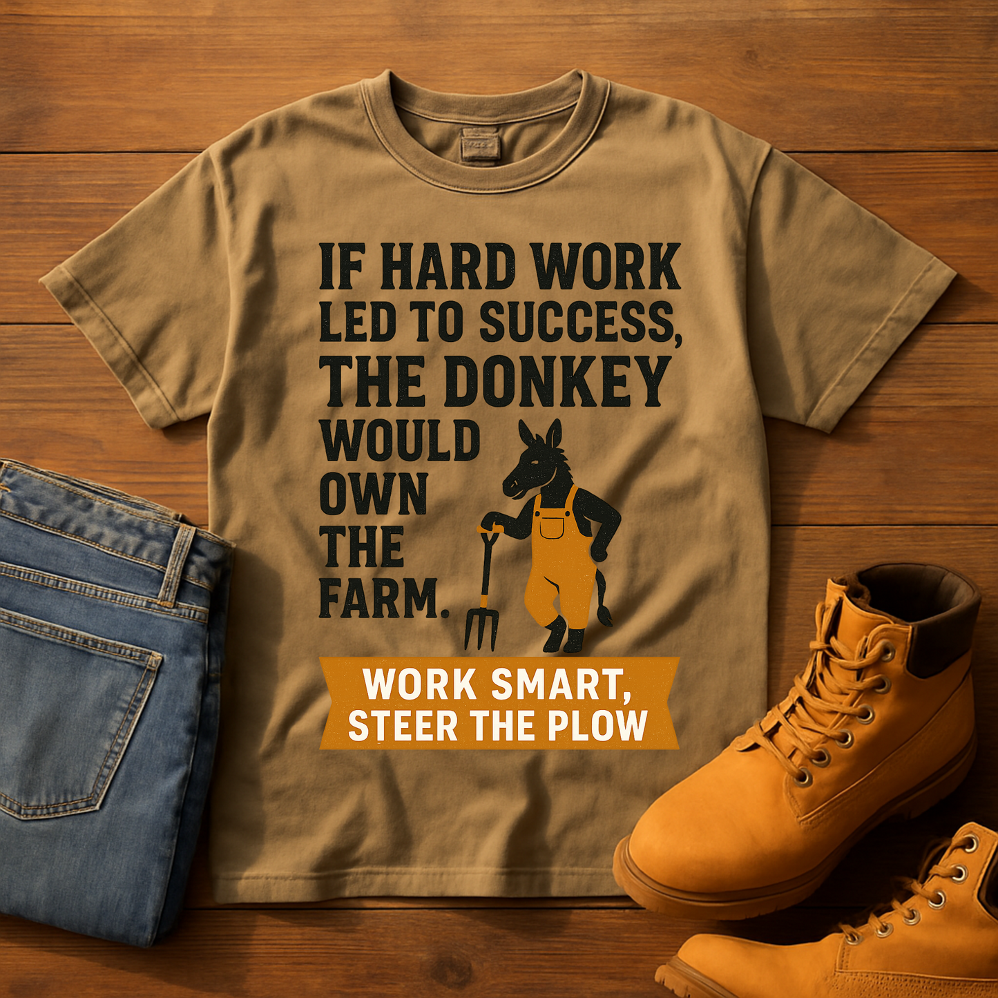 T-Shirt - Inspirational 'Mule Owns the Farm' Design