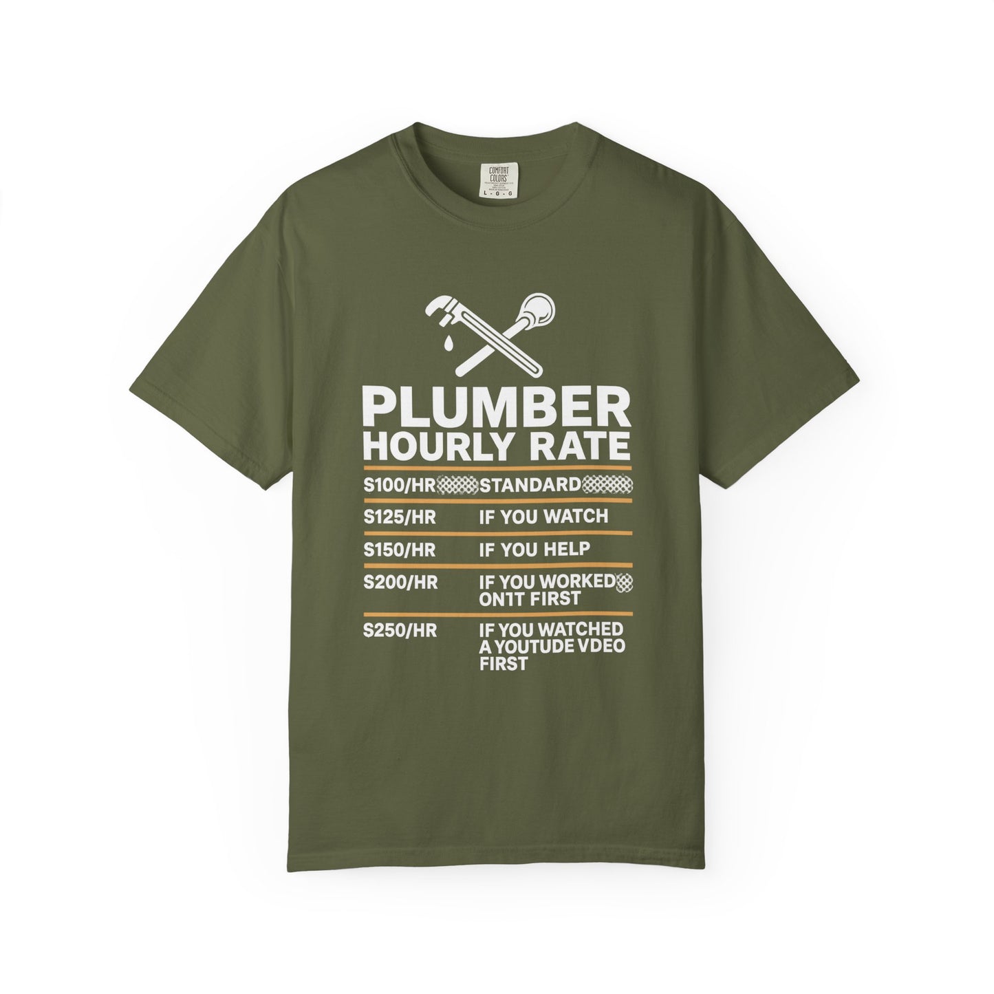 Plumber Hourly Rate Funny T-shirt